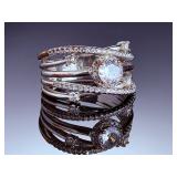 Silpada Hammered Sterling Silver Shield Ring Size 8.75 Filigree Band 925 India