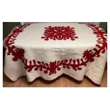 TTM006 Vintage Red & White Hawaiian Quilt 