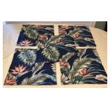 TTM007 Set Of Five Hawaiian Print Floral Barkcloth Throw Pillow Cases