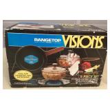 TTM012 Vintage Corning Rangetop Visions 5-Piece Cookware Set New