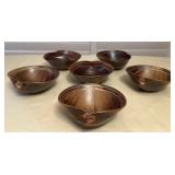 TTM029 Set Of 6 Nichibei Potters Ceramic “Shell Bowls” 
