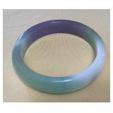 TTM069 Lavender, Green & White Jade Bangle Bracelet New