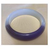 TTM070 Lavender & White Jade Bangle Bracelet New
