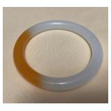 TTM077 Orange & White Jade Bangle Bracelet New