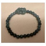 TTM078 Jade Beaded Bracelet With Foo Dog New