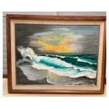 TTM085 Framed Original Seascape Painting 