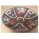 TTM109 Large Vintage Chinese Rose Medallion Porcelain Serving Bowl 14”