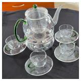 TTM309 - Elegant Glass Teapot Set With Warmer & Blooming Tea