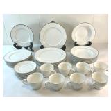 FTH302 - Mikasa Cameo Platinum China Dinnerware Set For 8