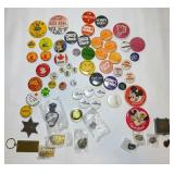 FTH333 - Super Lot Of Vintage Pins, Medallions And Keychains ( Pinback / Pinbacks / Buttons )