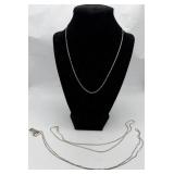 FTH386 - Silver Necklaces - Three 925 Silver Necklaces ( Jewelry ) 