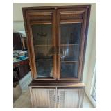 ARS041 - Vintage 2 Piece Wooden Display Cabinet Hutch