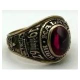 ARS107 - 10K Gold with Ruby Kalani High School Class Ring