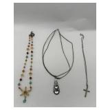 ARS116 - 3 Semi-Precious Stone and Silver Necklaces