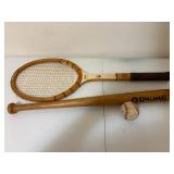 ARS167 - Vintage Wilson Jack Kramer Autographed Wooden tennis Racket With Wooden Bat 