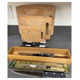 ARS191 - 3 Cutting Boards With Organizer, Specialty Knives, & Utility Tray