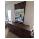 ARS217- Vintage Dark Wood Triple Dresser
