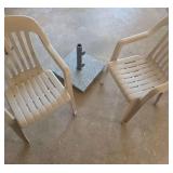 ARS267 - Umbrella Base and Two Chairs 