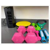 ARS269 - Compact Stool, Hand Weights, Oscillating Fan 