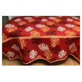 CCM007 Large Red Quilted Hawaiian Print Blanket Bedspread New