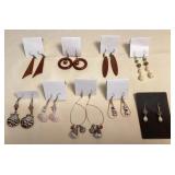 CCM073 Nine Pairs Of Seashell, Pearl, Pikake & Koa Earrings 