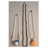CCM075 Sunrise Shell, Nautilus Shell & Seed Pearl Necklaces 