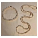 CCM076 Two Vintage Faux Pearl Necklaces 