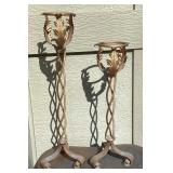 CCM105 Pair Of Tall Brass Looking Candlesticks 