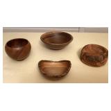 CCM123 Four Handcrafted Hand Turned Wooden Bowls