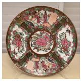 CCM126 Large Chinese Porcelain Rose Medallion Charger Plate 14”