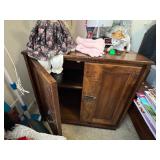 Antique Occasional Table carved with shelves for storage