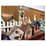 Assortment of wooden bird houses