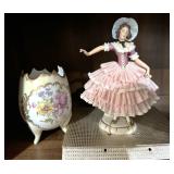 Dresden Doll, German and Porcelain egg, France