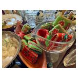 Vintage handmade beaded Christmas napkin rings
