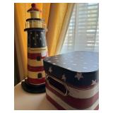 Patriotic box and light house
