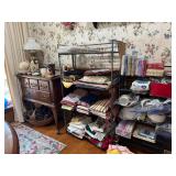 Cherrywood occasional table, Queen Anne style and Kitchen Linens