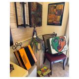 Orange Vintage Accordion, Tarot Card Reader Doll, Original Artwork by Peter Keil 1984