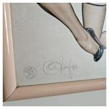 Signed & numbered litho "Pretty Peepers" featuring icon Betty Page by artist OLIVIA De Bernardinis.