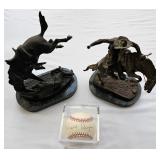 Bronze sculptures by Frederic Remington & James Earle Fraser.