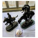 Bronze sculptures by Frederic Remington & James Earle Fraser.
