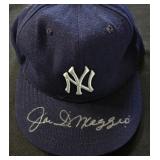 Autographed NY Yankees cap by HOF Joe Dimaggio.