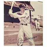 Autographed HOF Joe Dimaggio B&W photo.