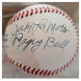 Autographed baseball by famous boxer Jake LaMotta, inspiration for Raging Bull movie. 