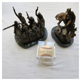 Bronze sculptures by Frederic Remington & James Earle Fraser.