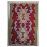 Vintage Persian Shiraz Kilim flat-weave rug.