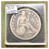 1872 Seated Silver Dollar