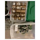 bins of nice holiday decorations