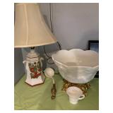 milk glass punch set