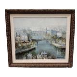  Lucien Delarue (France, 1925 - 2011) OIL ON CANVAS OF PARIS 