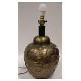 BRASS HIGH RELIEF TABLE LAMP